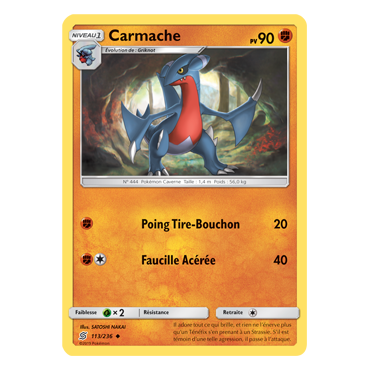Carte Carmache - Peu commune de Pokémon Harmonie des Esprits 113/236