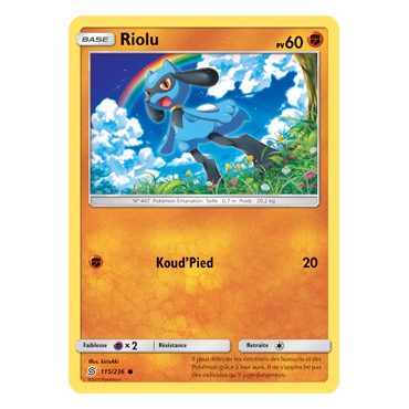 Riolu 115/236 : Joyau Commune de l'extension Pokémon Harmonie des Esprits
