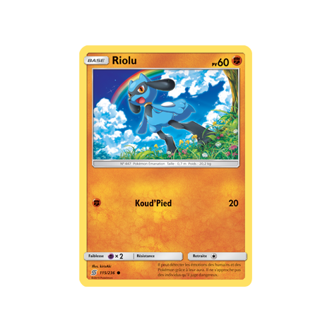 Riolu 115/236 : Joyau Commune de l'extension Pokémon Harmonie des Esprits