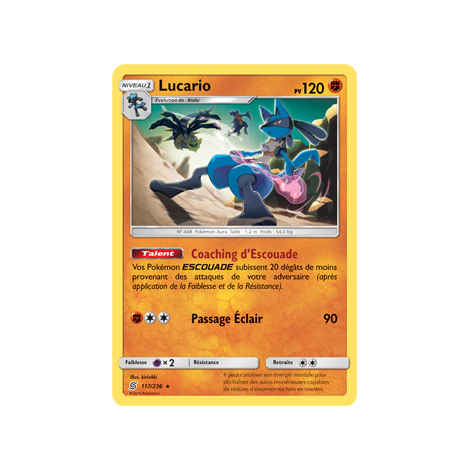 Découvrez Lucario, carte Rare de la série Harmonie des Esprits