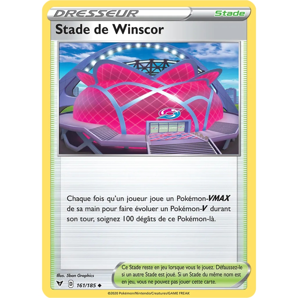 Carte Stade de Winscor - Peu commune (Brillante) de Pokémon Épée et Bouclier Voltage Éclatant 161/185