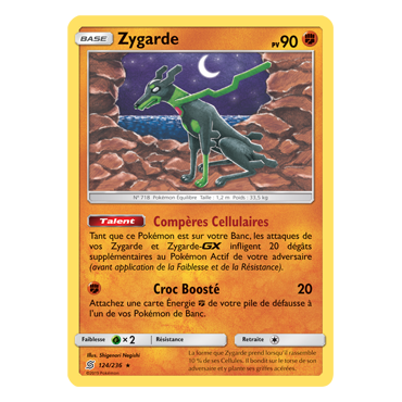 Zygarde 124/236 : Joyau Rare de l'extension Pokémon Harmonie des Esprits