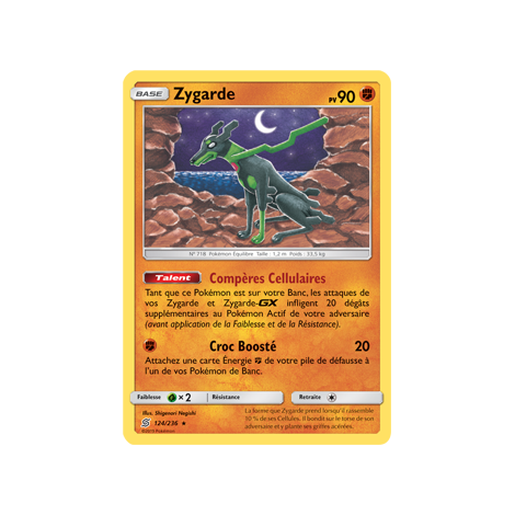 Zygarde 124/236 : Joyau Rare de l'extension Pokémon Harmonie des Esprits