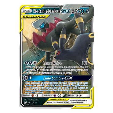 Noctali et Darkrai 125/236 : Joyau Holographique rare GX de l'extension Pokémon Harmonie des Esprits
