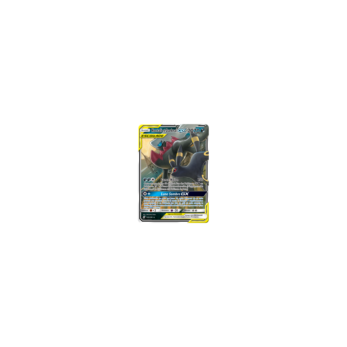 Noctali et Darkrai 125/236 : Joyau Holographique rare GX de l'extension Pokémon Harmonie des Esprits