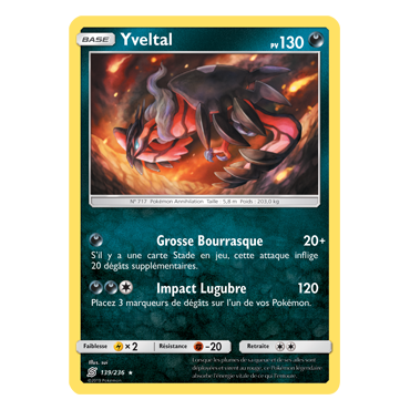 Carte Yveltal - Holographique rare de Pokémon Harmonie des Esprits 139/236