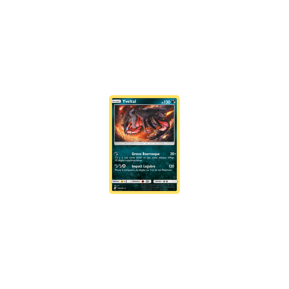 Carte Yveltal - Holographique rare de Pokémon Harmonie des Esprits 139/236