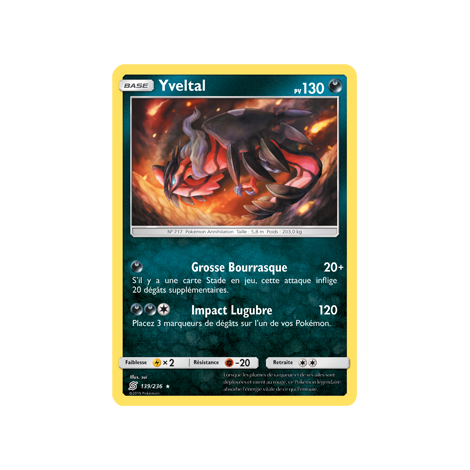 Carte Yveltal - Holographique rare de Pokémon Harmonie des Esprits 139/236