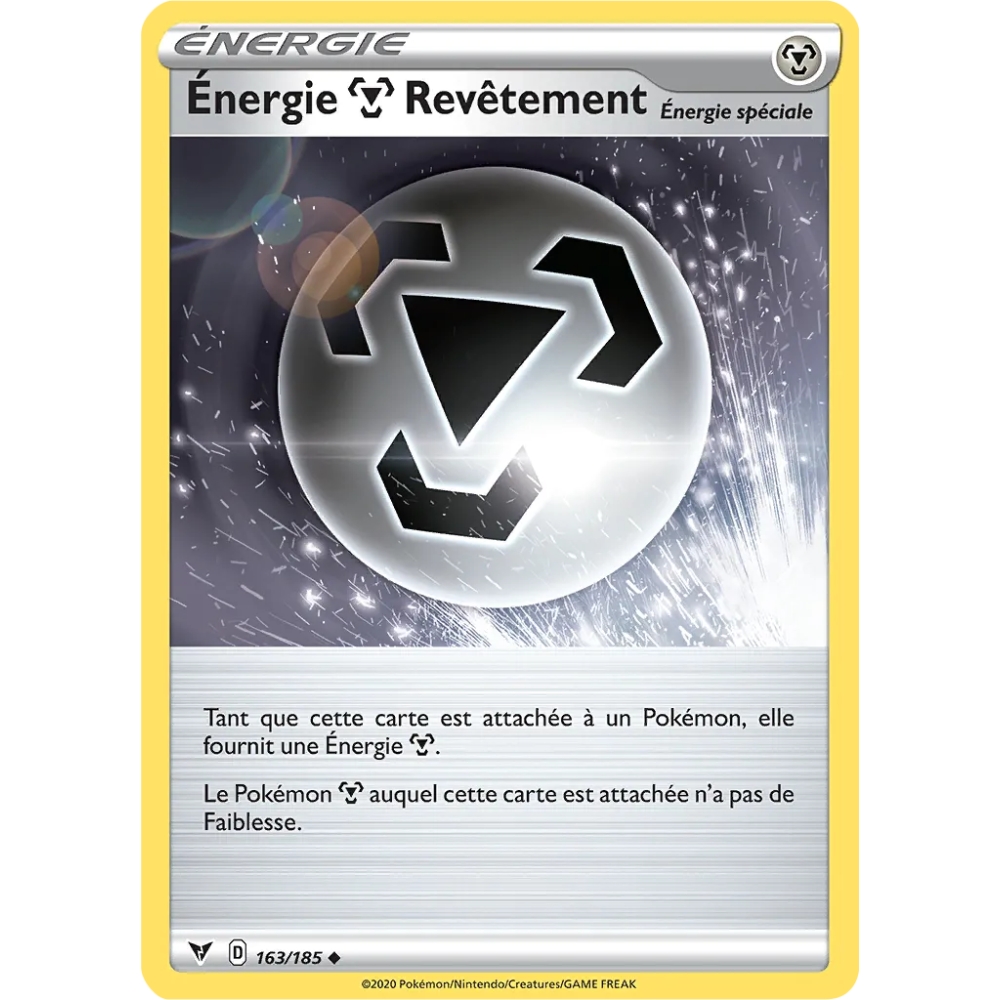 Découvrez Énergie  Revêtement, carte Peu commune (Brillante) de la série Épée et Bouclier Voltage Éclatant