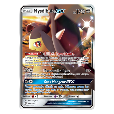 Carte Mysdibule - Holographique rare GX de Pokémon Harmonie des Esprits 141/236