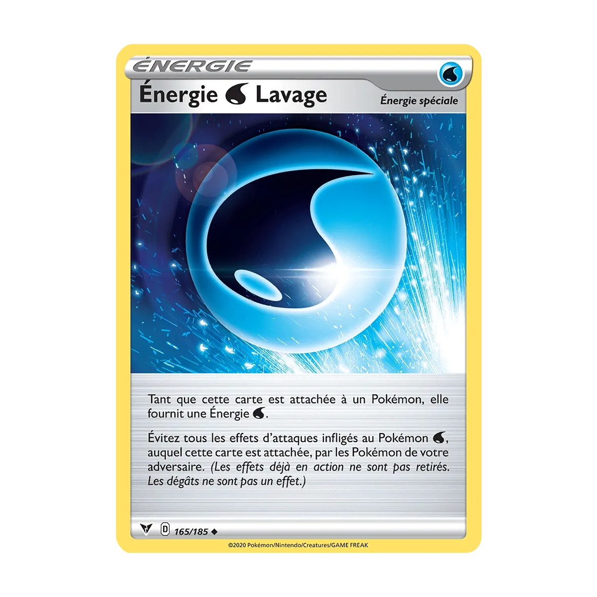 Carte Énergie  Lavage - Peu commune (Brillante) de Pokémon Épée et Bouclier Voltage Éclatant 165/185