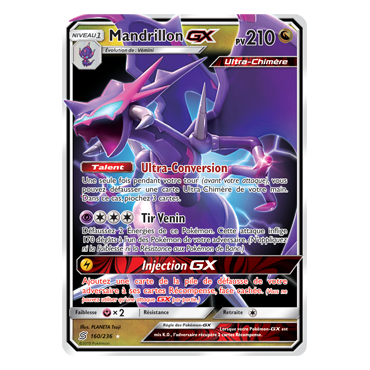 Carte Mandrillon - Holographique rare GX de Pokémon Harmonie des Esprits 160/236