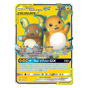 Raichu et Raichud'Alola 220/236 : Joyau Ultra rare de l'extension Pokémon Harmonie des Esprits