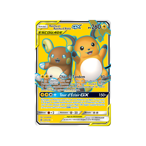 Raichu et Raichud'Alola 220/236 : Joyau Ultra rare de l'extension Pokémon Harmonie des Esprits