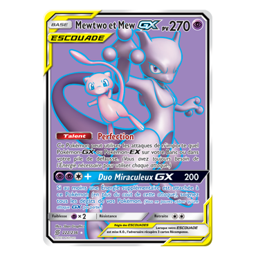 Mewtwo et Mew 222/236 : Joyau Ultra rare de l'extension Pokémon Harmonie des Esprits