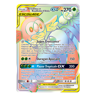 Carte Brindibou et Noadkoko d'Alola - Arc-en-ciel rare de Pokémon Harmonie des Esprits 237/236