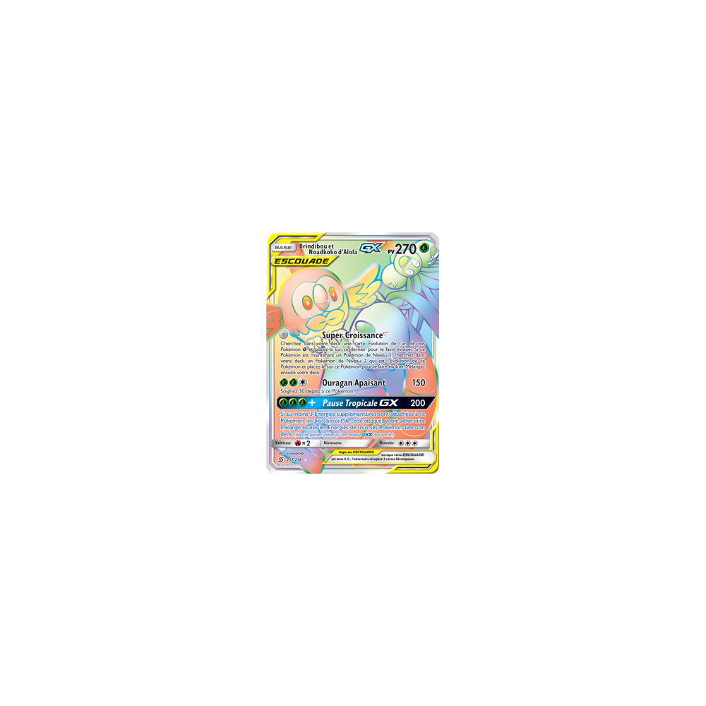 Carte Brindibou et Noadkoko d'Alola - Arc-en-ciel rare de Pokémon Harmonie des Esprits 237/236