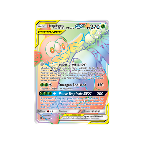 Carte Brindibou et Noadkoko d'Alola - Arc-en-ciel rare de Pokémon Harmonie des Esprits 237/236