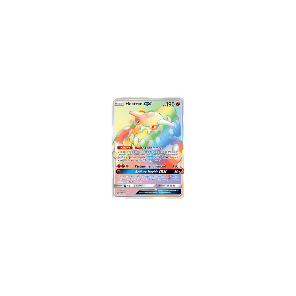 Carte Heatran - Arc-en-ciel rare de Pokémon Harmonie des Esprits 238/236