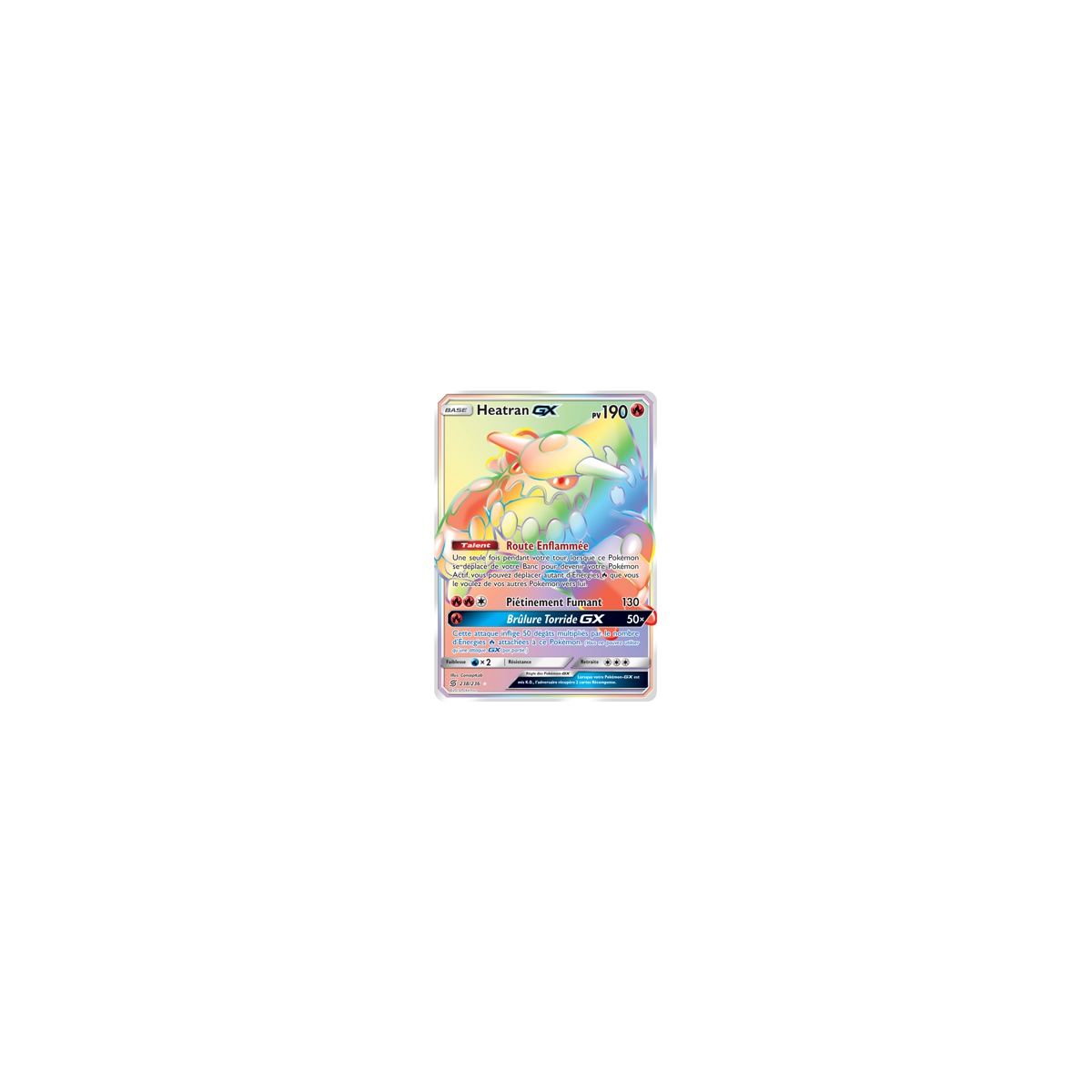 Carte Heatran - Arc-en-ciel rare de Pokémon Harmonie des Esprits 238/236