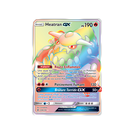 Carte Heatran - Arc-en-ciel rare de Pokémon Harmonie des Esprits 238/236