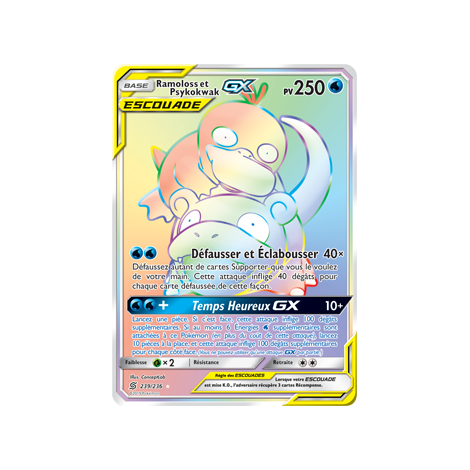 Ramoloss et Psykokwak 239/236 : Joyau Arc-en-ciel rare de l'extension Pokémon Harmonie des Esprits