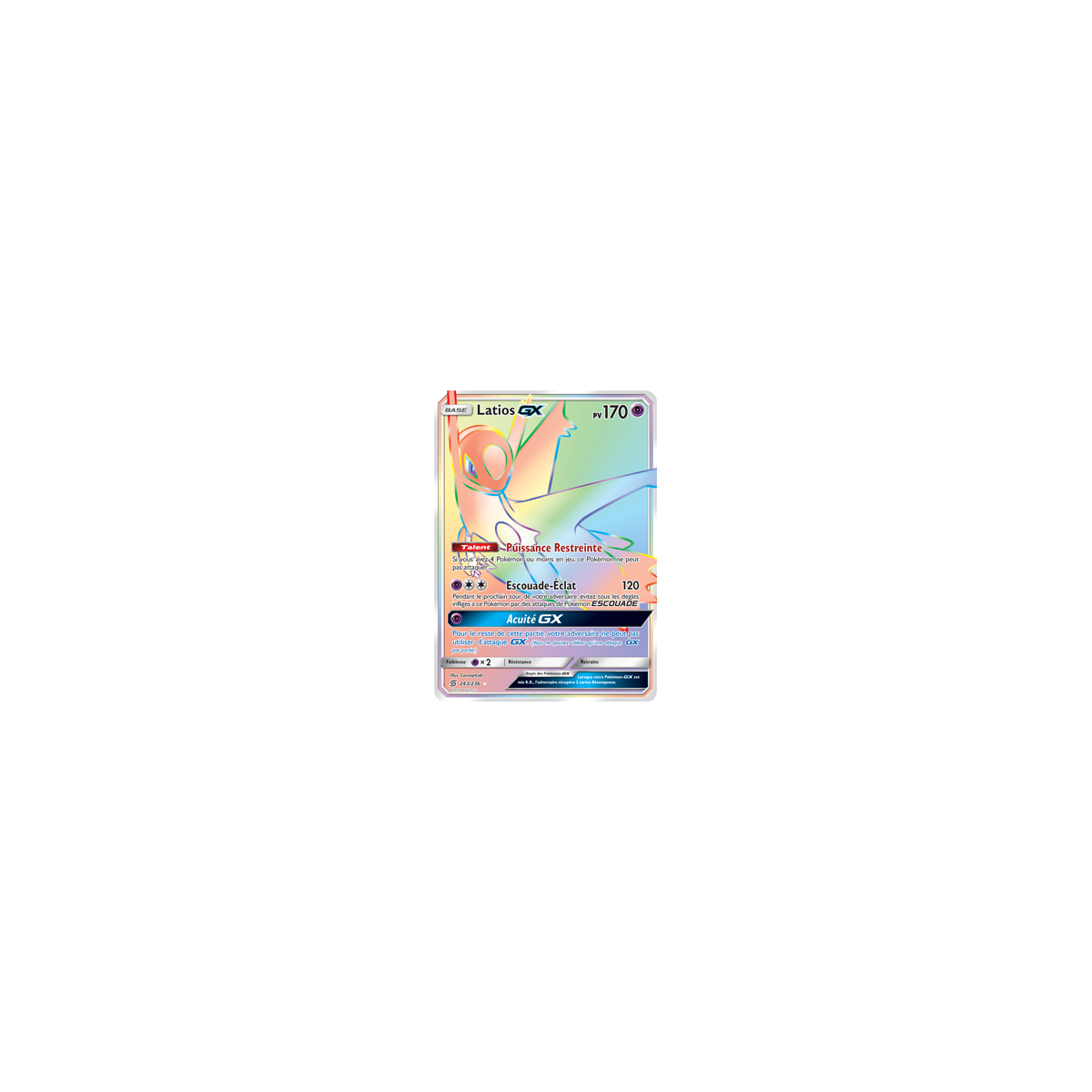 Latios 243/236 : Joyau Arc-en-ciel rare de l'extension Pokémon Harmonie des Esprits