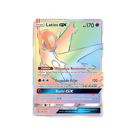 Latios 243/236 : Joyau Arc-en-ciel rare de l'extension Pokémon Harmonie des Esprits