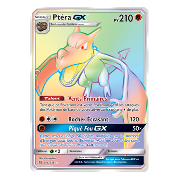 Ptéra 244/236 : Joyau Arc-en-ciel rare de l'extension Pokémon Harmonie des Esprits