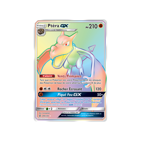 Ptéra 244/236 : Joyau Arc-en-ciel rare de l'extension Pokémon Harmonie des Esprits