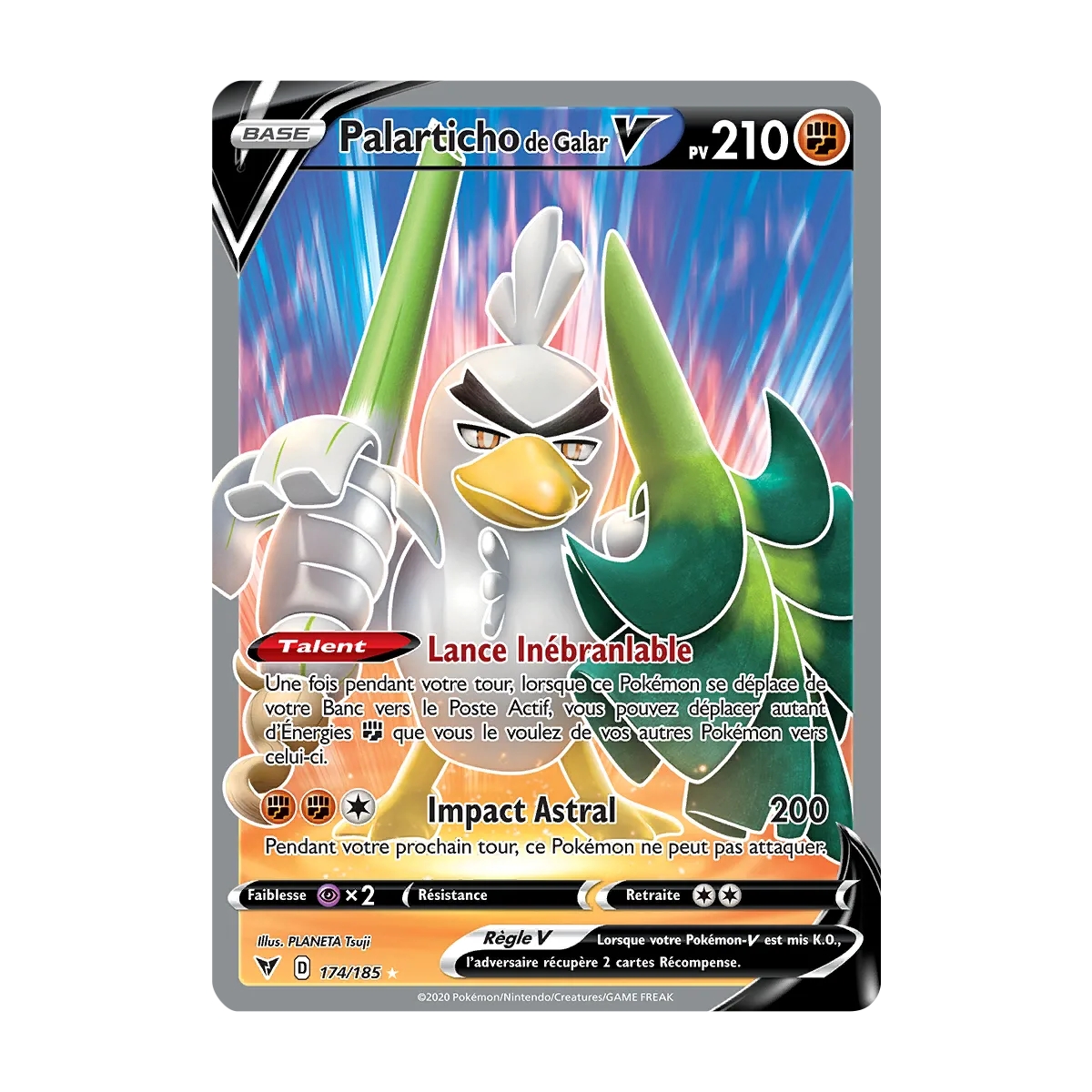 Palarticho de Galar 174/185 : Joyau Ultra rare de l'extension Pokémon Épée et Bouclier Voltage Éclatant