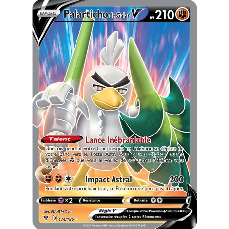 Palarticho de Galar 174/185 : Joyau Ultra rare de l'extension Pokémon Épée et Bouclier Voltage Éclatant