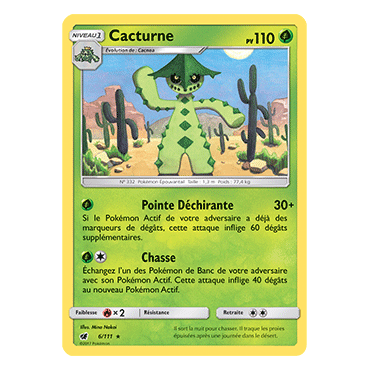 Cacturne 6/111 : Joyau Rare de l'extension Pokémon Invasion Carmin