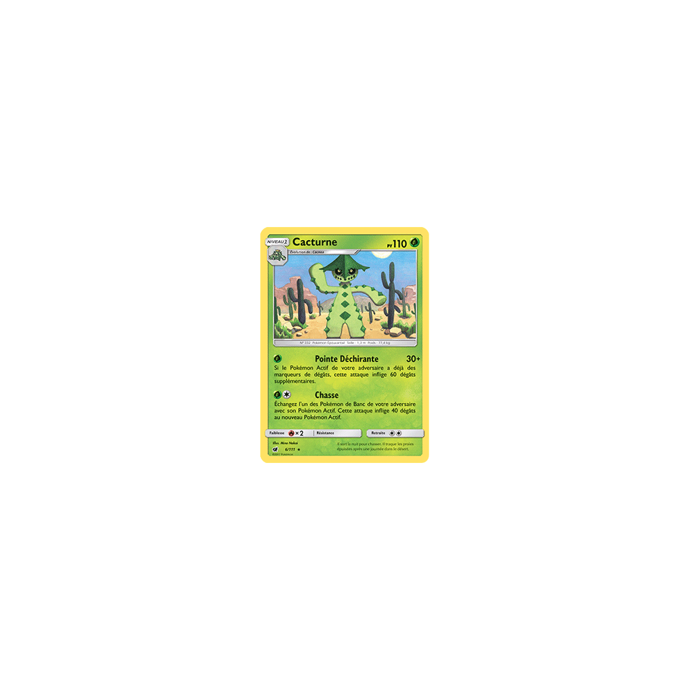 Cacturne 6/111 : Joyau Rare de l'extension Pokémon Invasion Carmin