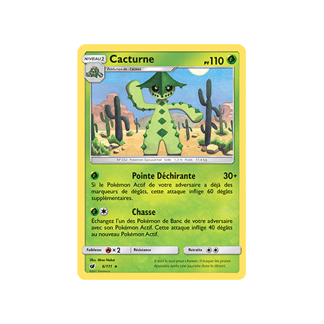 Cacturne 6/111 : Joyau Rare de l'extension Pokémon Invasion Carmin