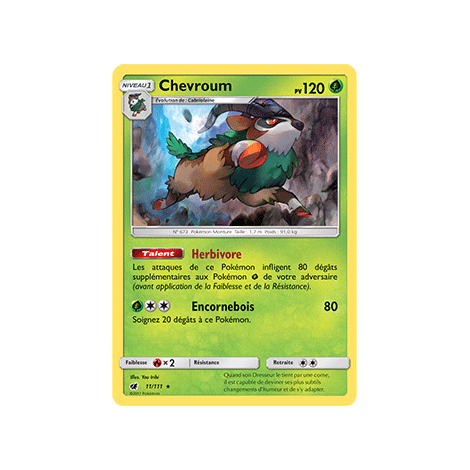 Chevroum 11/111 : Joyau Holographique rare de l'extension Pokémon Invasion Carmin