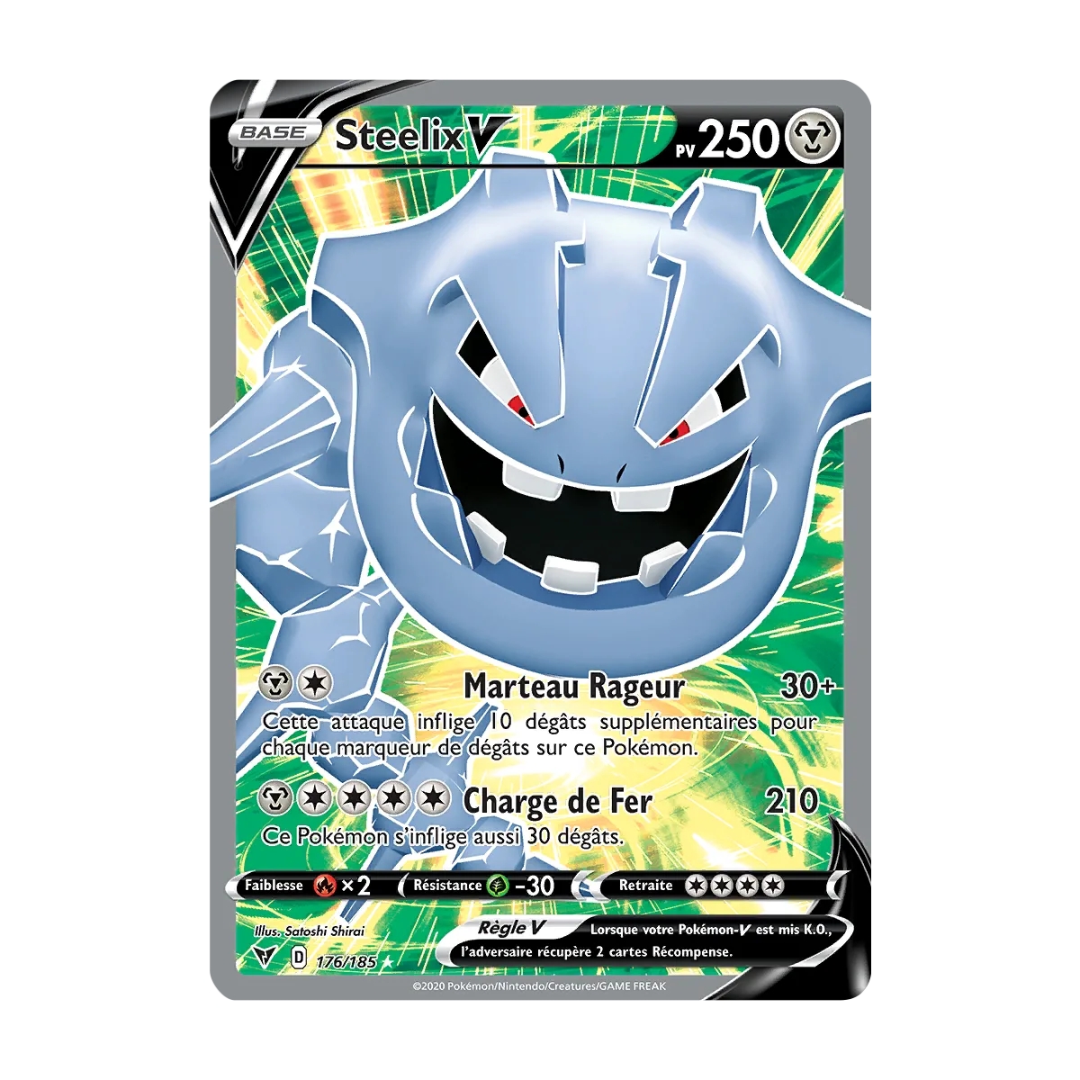 Carte Steelix - Ultra rare de Pokémon Épée et Bouclier Voltage Éclatant 176/185