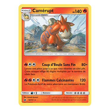 Carte Camérupt - Rare de Pokémon Invasion Carmin 14/111