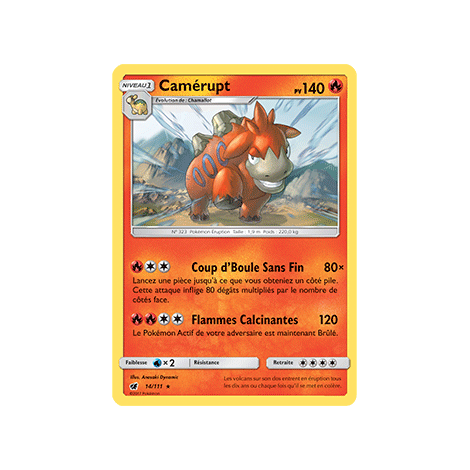 Carte Camérupt - Rare de Pokémon Invasion Carmin 14/111