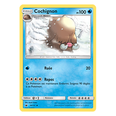 Cochignon 20/111 : Joyau Peu commune de l'extension Pokémon Invasion Carmin