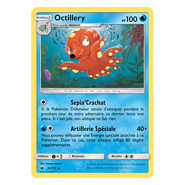 Carte Octillery - Rare de Pokémon Invasion Carmin 23/111