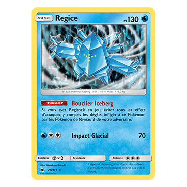Carte Regice - Holographique rare de Pokémon Invasion Carmin 28/111