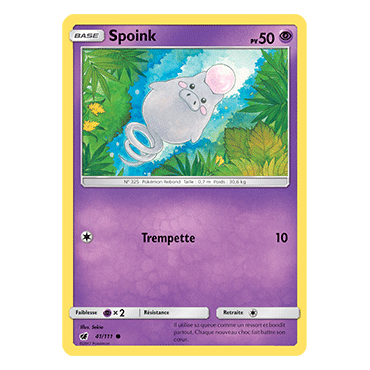 Découvrez Spoink, carte Commune de la série Invasion Carmin