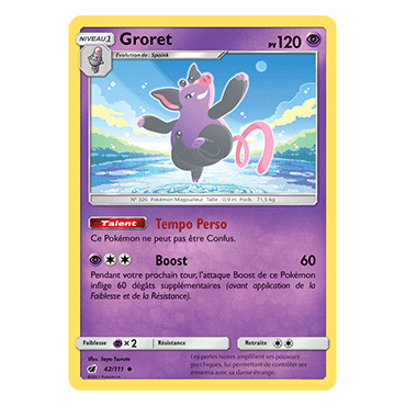 Carte Groret - Peu commune de Pokémon Invasion Carmin 42/111