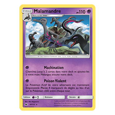 Malamandre 47/111 : Joyau Holographique rare de l'extension Pokémon Invasion Carmin