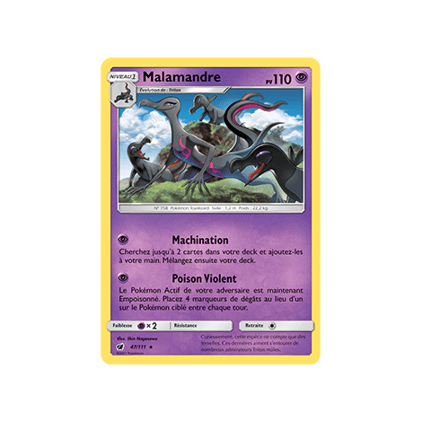 Malamandre 47/111 : Joyau Holographique rare de l'extension Pokémon Invasion Carmin