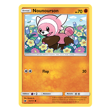 Nounourson 55/111 : Joyau Commune de l'extension Pokémon Invasion Carmin