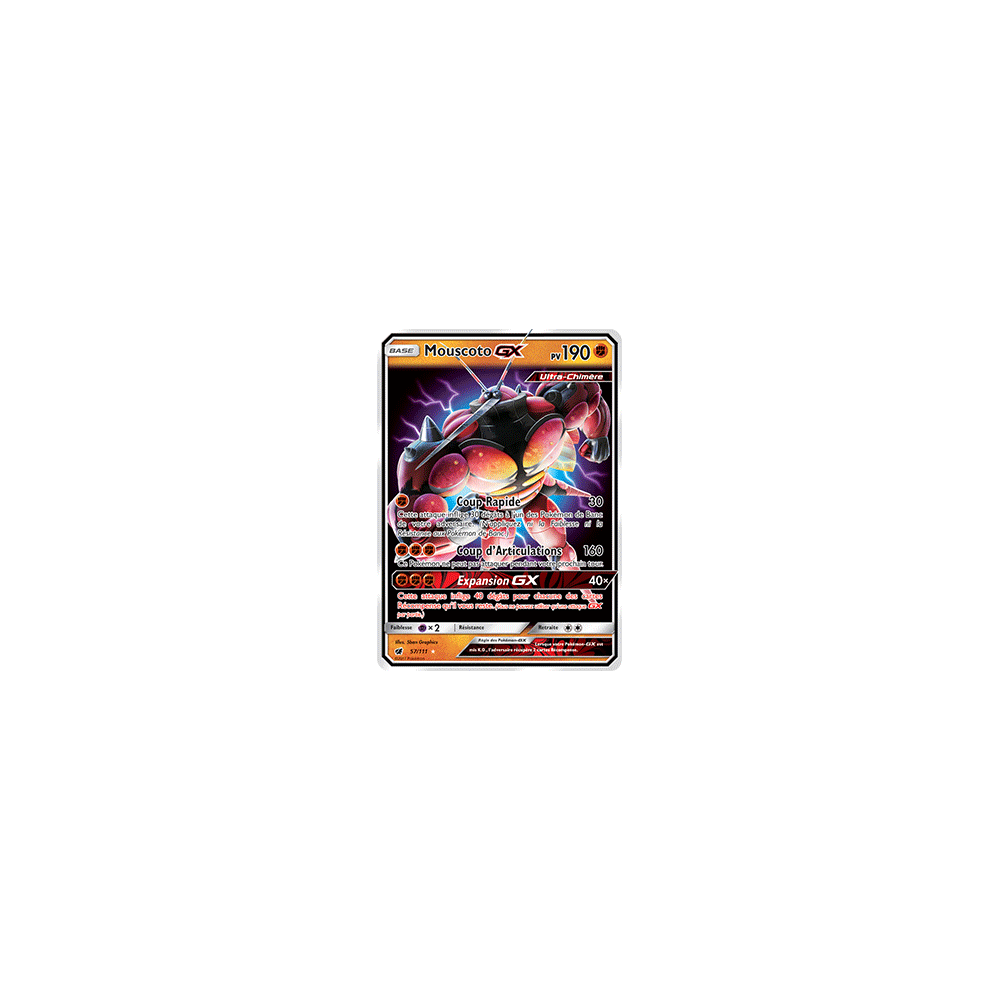 Découvrez Mouscoto, carte Holographique rare GX de la série Invasion Carmin