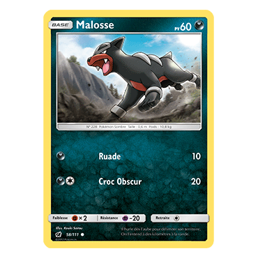 Malosse 58/111 : Joyau Commune de l'extension Pokémon Invasion Carmin