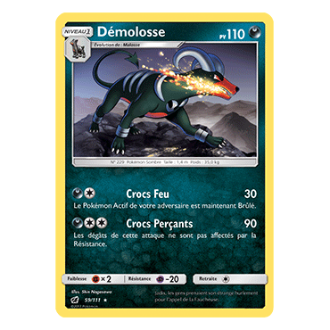 Carte Démolosse - Rare de Pokémon Invasion Carmin 59/111